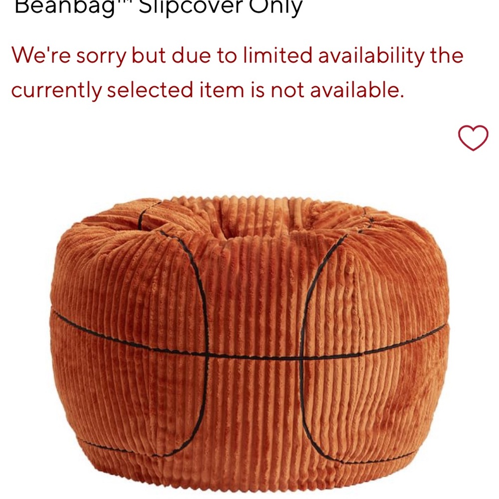Pottery Barn Kids Basketball Bean Bag Cover